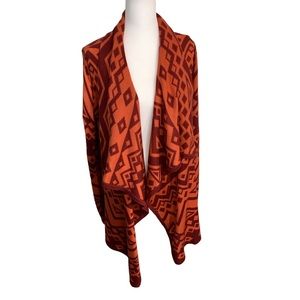 FINAL SALE LUO Staring at Stars Geometric Array Tribal Open Waterfall Sweater